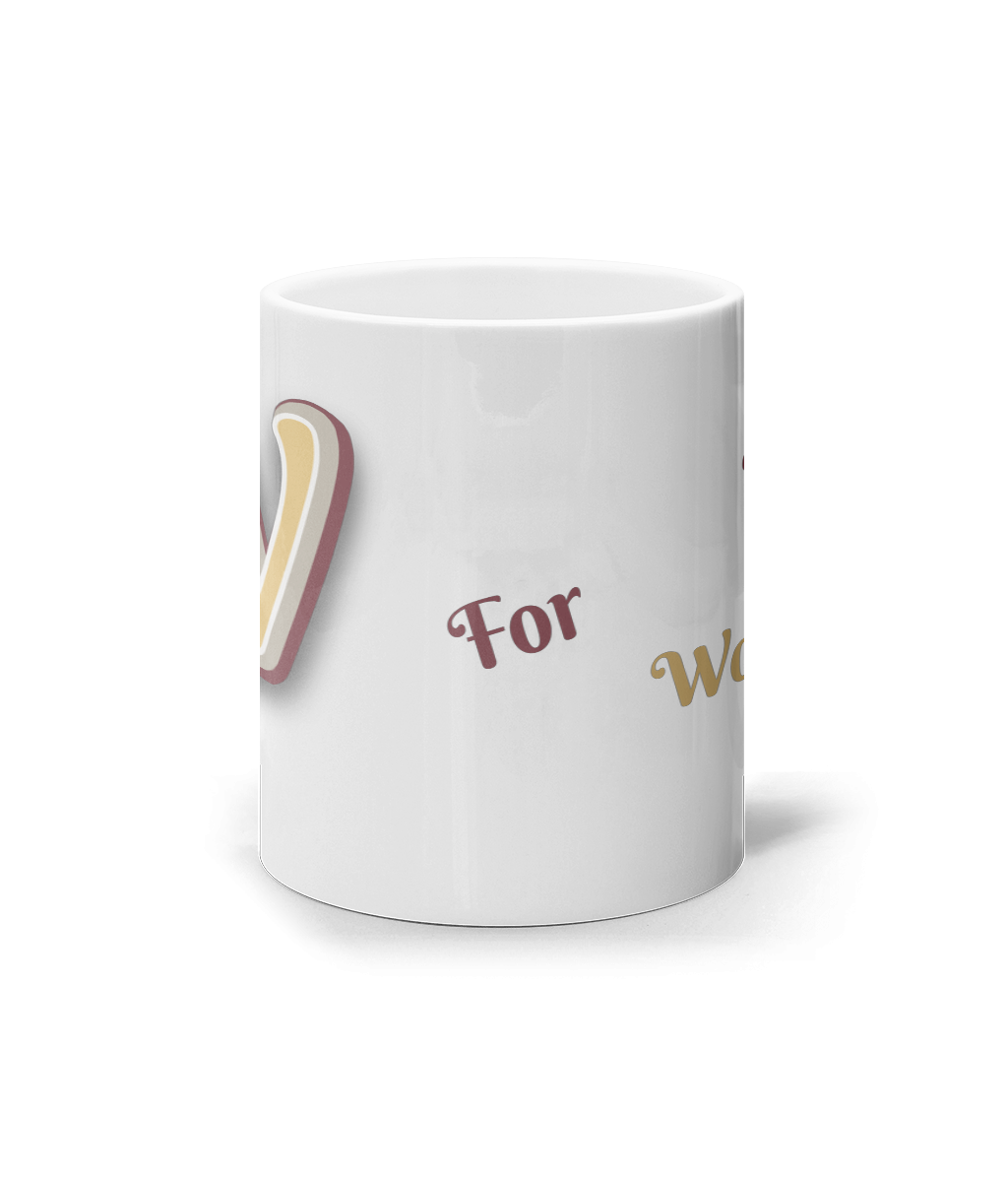 "W"_Initial name_11oz mug